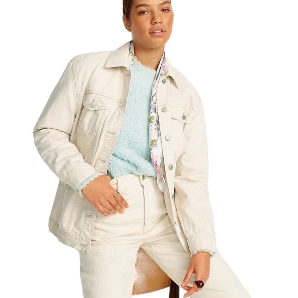 J. Crew Relaxed Denim Jacket Ecru Size L